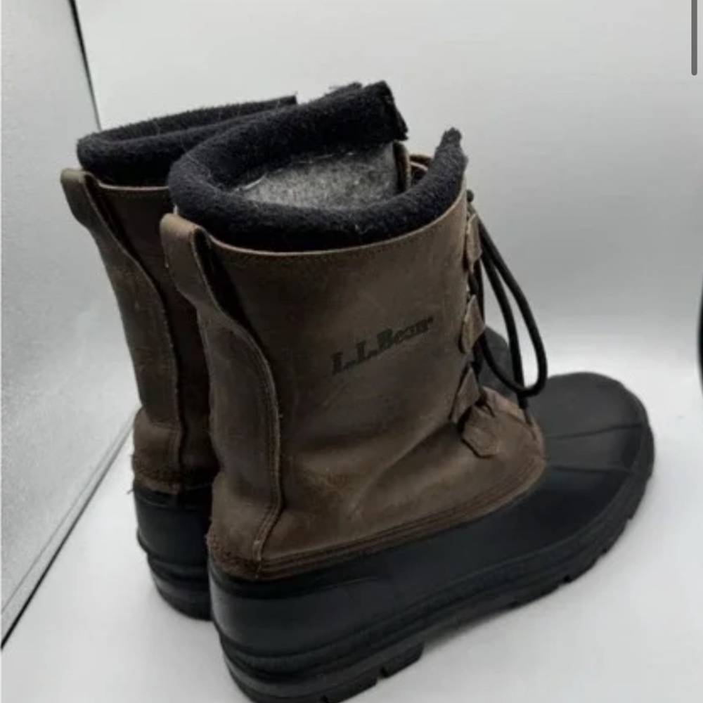 Men’s LL Bean Leather Waterproof Hunting Fishing Boots - Size 12 - Picture 5 of 10